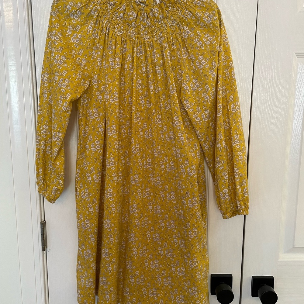 J. Crew Liberty fabric smocked dress